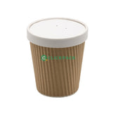 Set Pahar carton natur pentru supa + capac carton - CLICKPACK